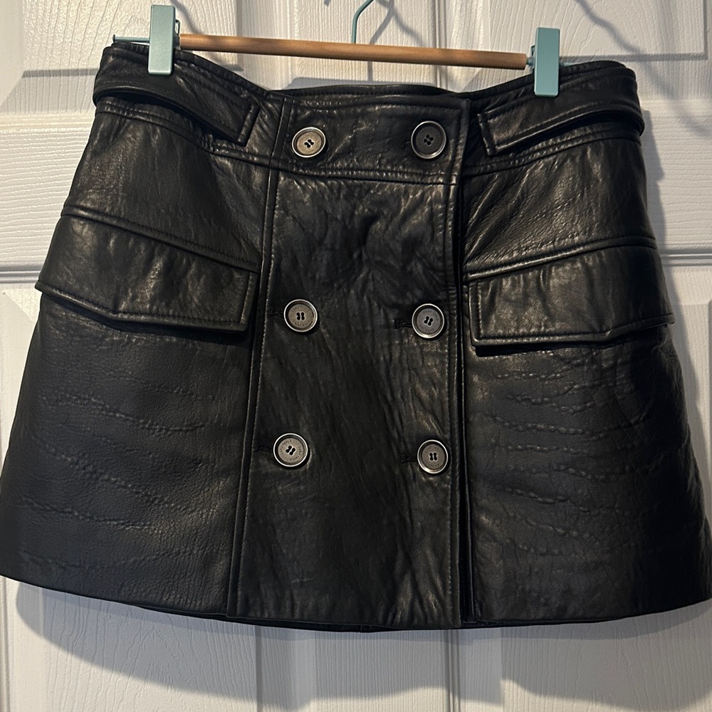 Zara SRPLS Real leather Mini Skirt